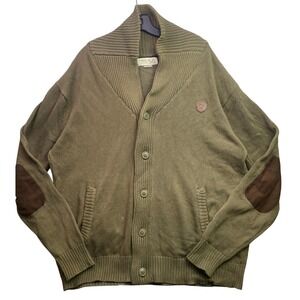 Parish Nation Sweater Mens 4XL Cardigan Preppy Grandpacore Elbow Patches